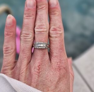 Vintage Sterling Silver Baguette Art Deco Band